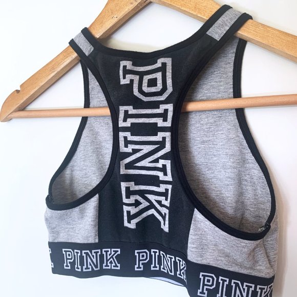 VS PINK • Grey + Black Sports Bra • Racer Back - Picture 10 of 10